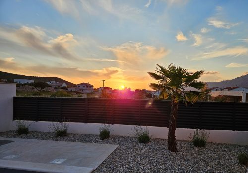 Sunset by the pool